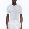 Polos & T-Shirts | De Fursac Organic Cotton Hemstitched T-Shirt White