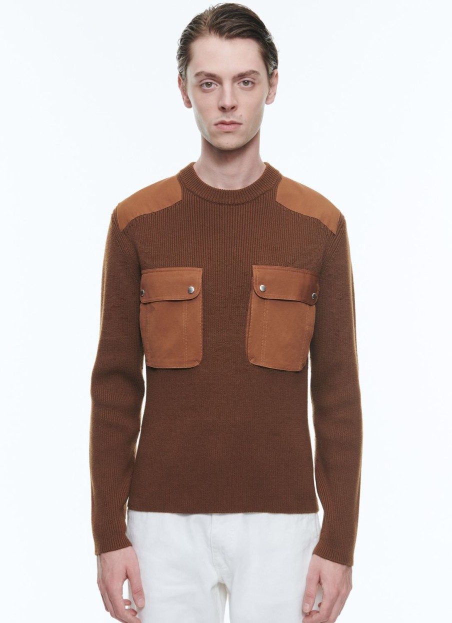 Sweaters | De Fursac Wool And Cotton Ribbed Sweater Camel Brown