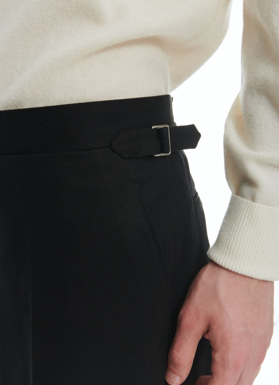 Trousers | De Fursac Organic Cotton Gabardine Chino Trousers Black