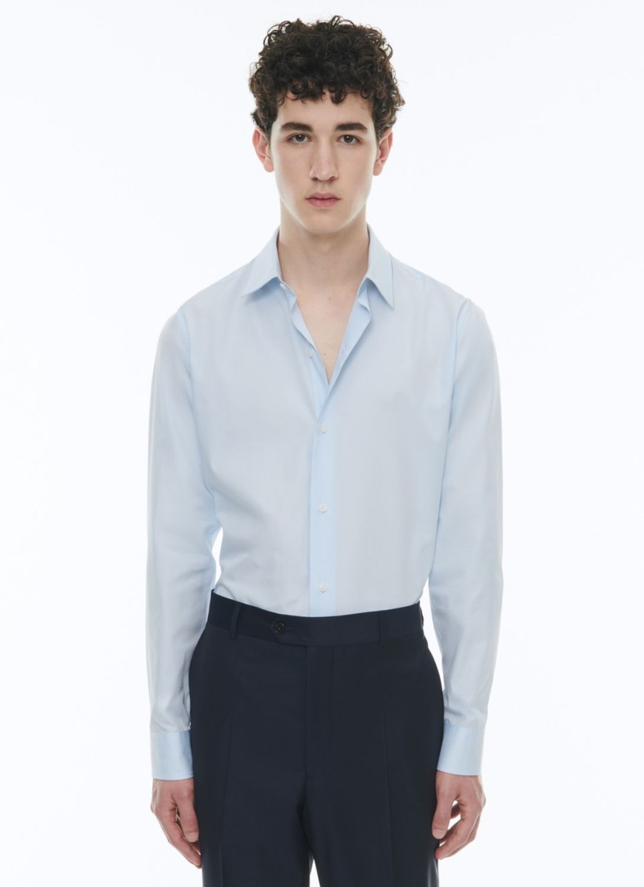 Shirts | De Fursac Organic Cotton Poplin Shirt Sky Blue