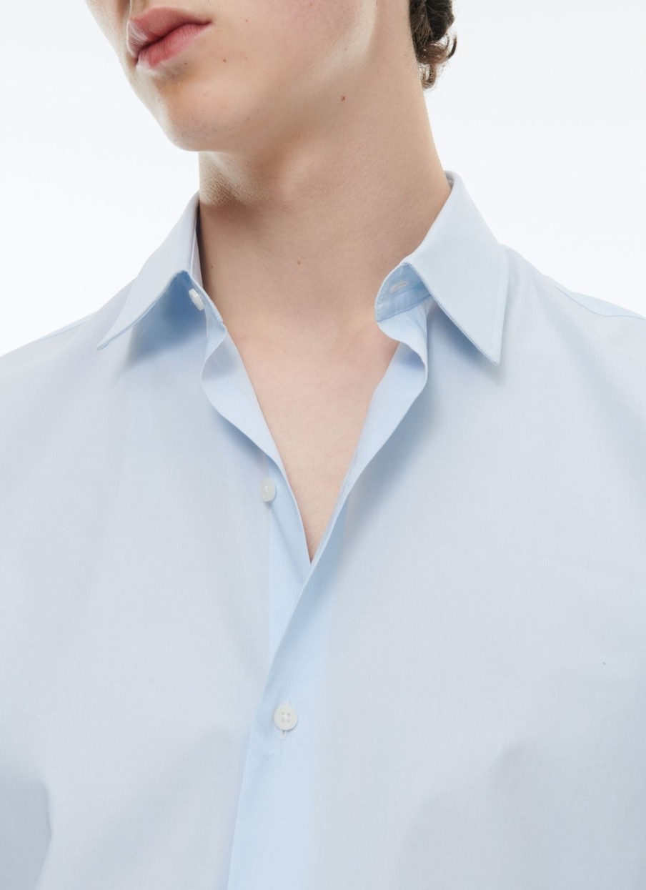 Shirts | De Fursac Organic Cotton Poplin Shirt Sky Blue