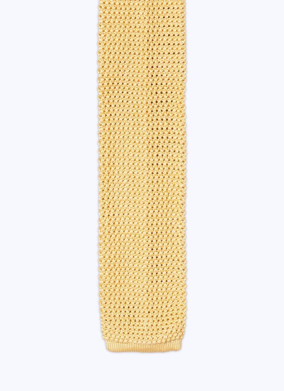 Ties | De Fursac Knitted Silk Tie Light Yellow