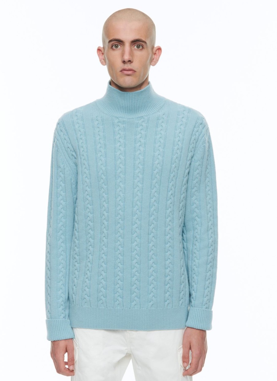 Sweaters | De Fursac Wool And Cashmere Cable-Knit Sweater Sky Blue