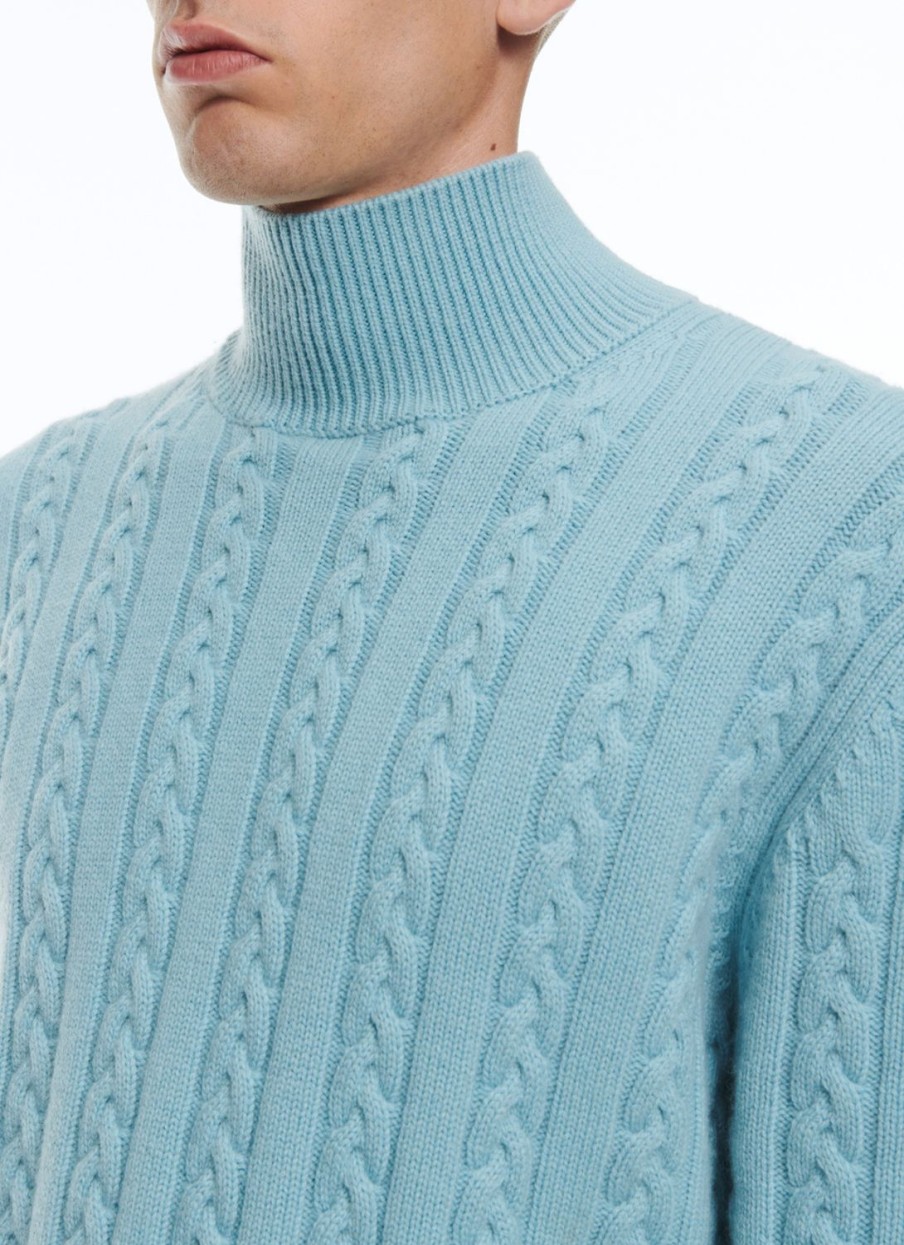 Sweaters | De Fursac Wool And Cashmere Cable-Knit Sweater Sky Blue