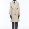 Outerwear | De Fursac Cotton Serge Long Coat With Belt Beige