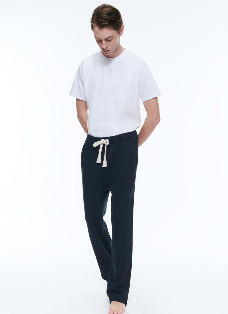 Trousers | De Fursac Cotton Jersey Jogging Pants Navy Blue