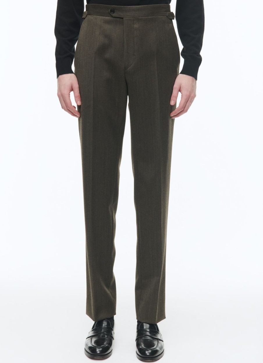 Trousers | De Fursac Flecked Wool Fitted Trousers Bronze