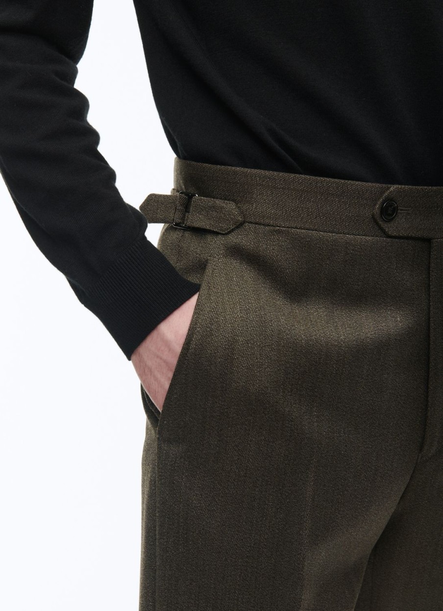 Trousers | De Fursac Flecked Wool Fitted Trousers Bronze