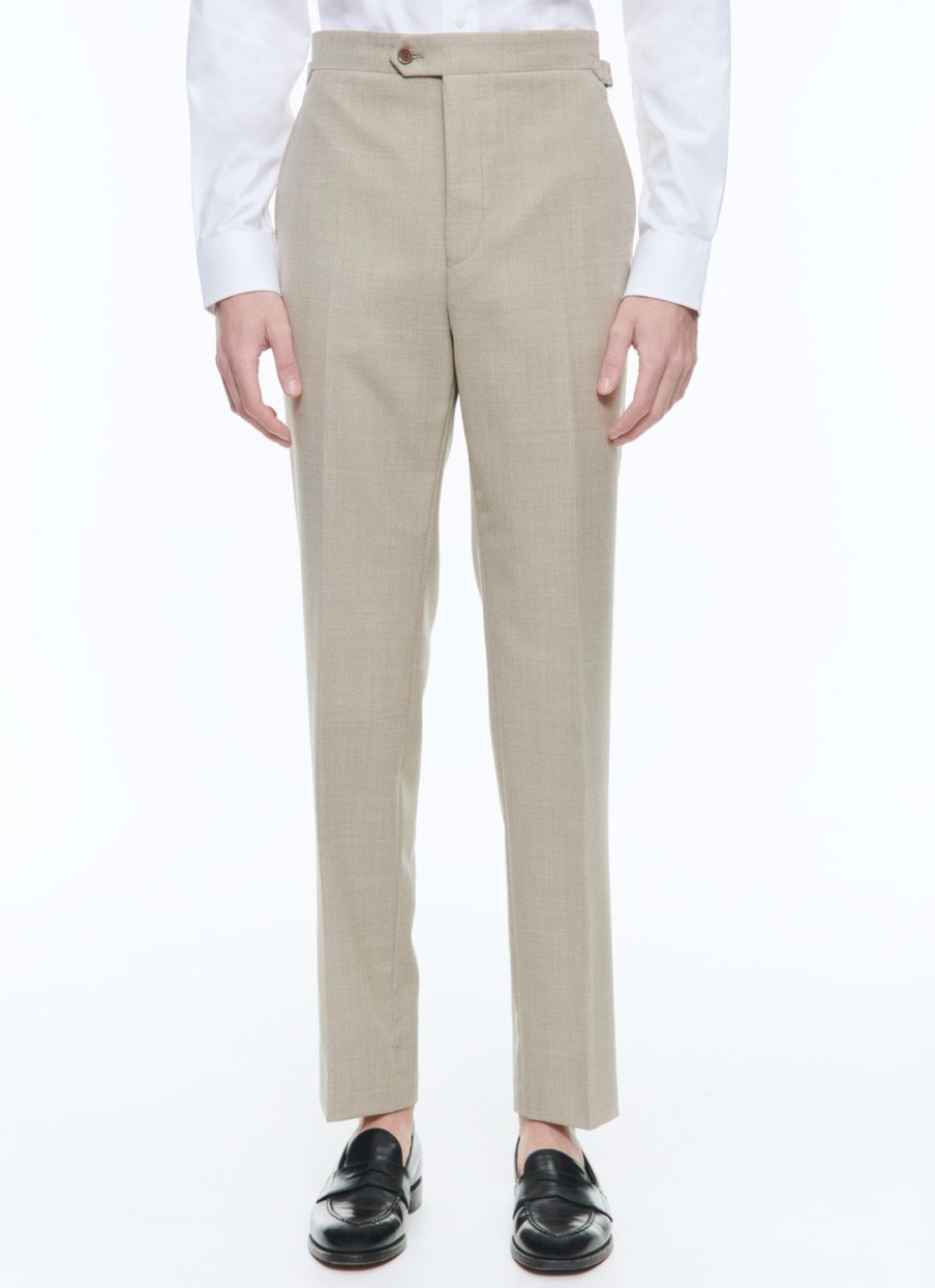 Trousers | De Fursac Wool Canvas Trousers Beige