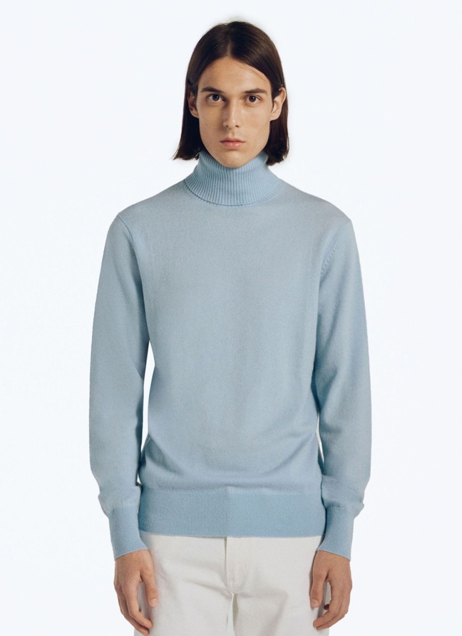 Sweaters | De Fursac Wool And Cashmere Roll Neck Sweater Sky Blue