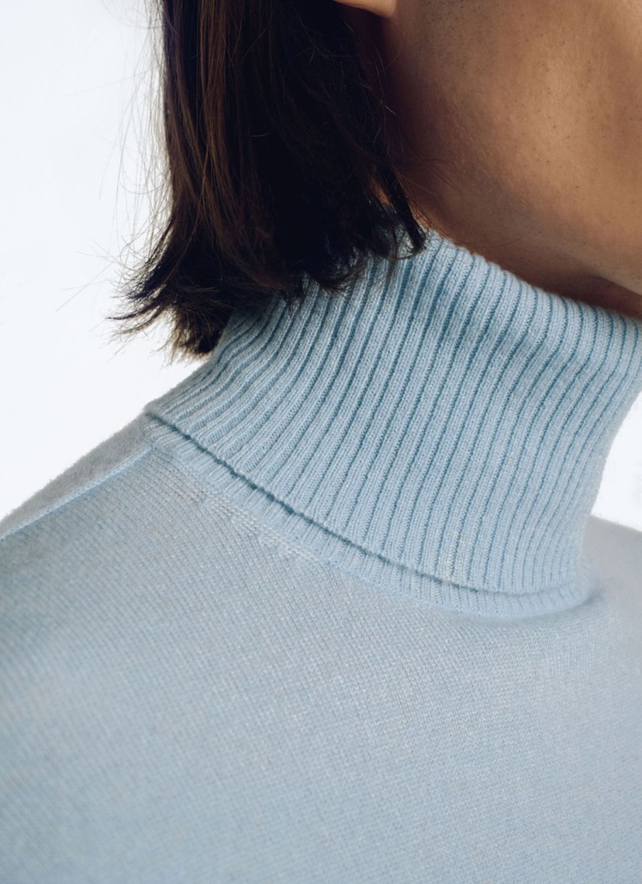 Sweaters | De Fursac Wool And Cashmere Roll Neck Sweater Sky Blue