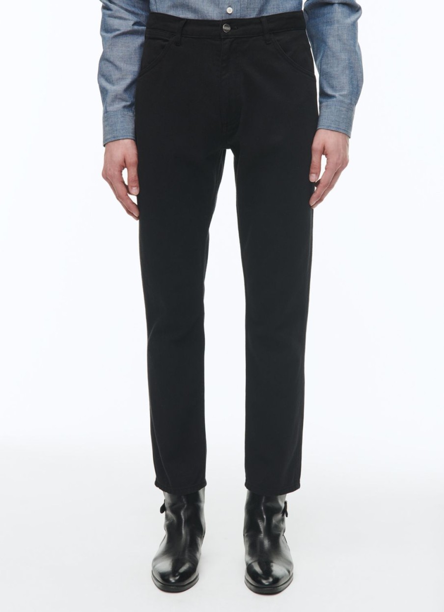 Trousers | De Fursac Cotton Serge 5-Pocket Trousers Black