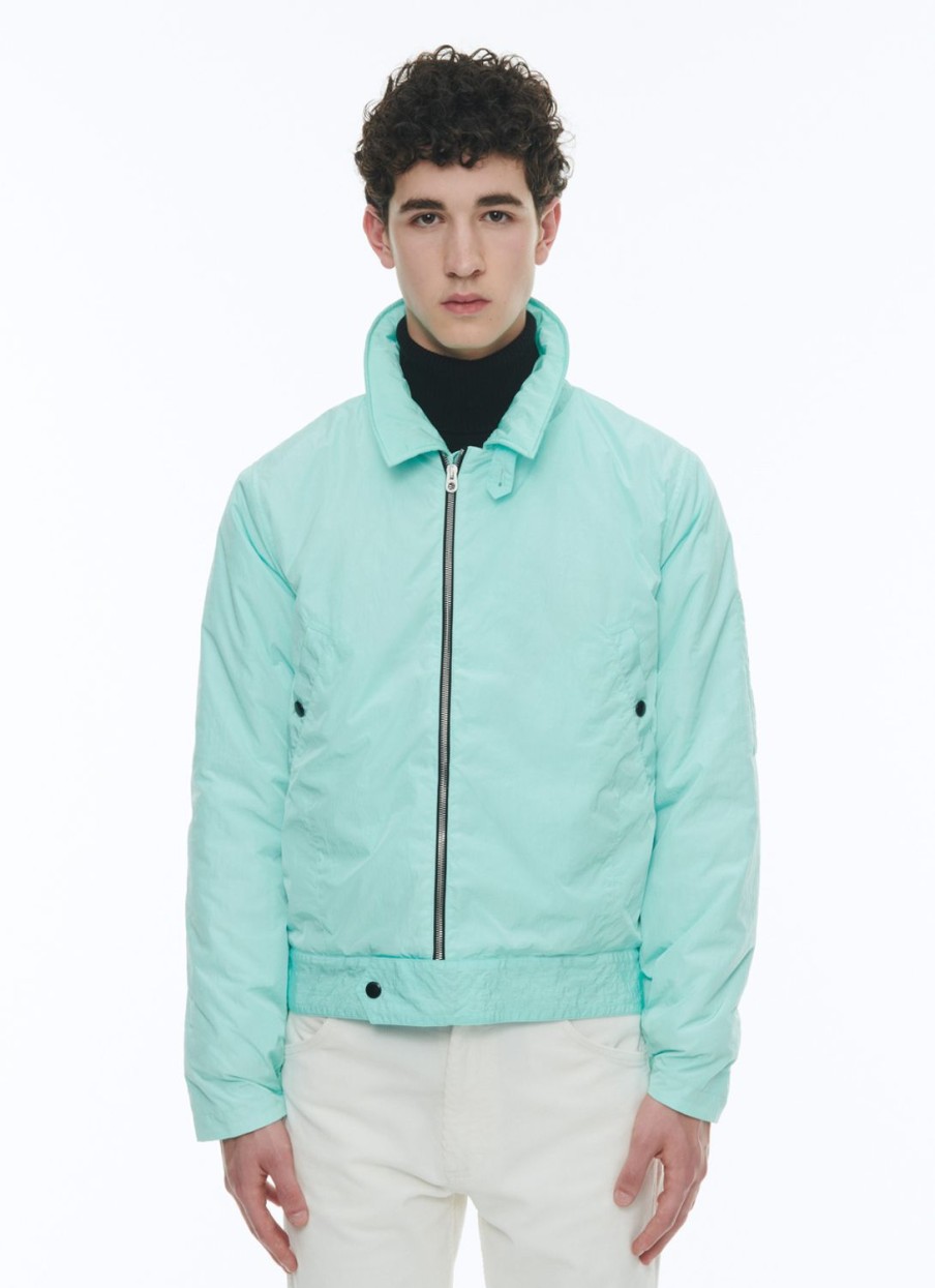 Outerwear | De Fursac Creased Technical Canvas Fabric Jacket Ice-Blue