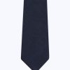 Ties | De Fursac Embroidered Silk Satin Tie Navy Blue