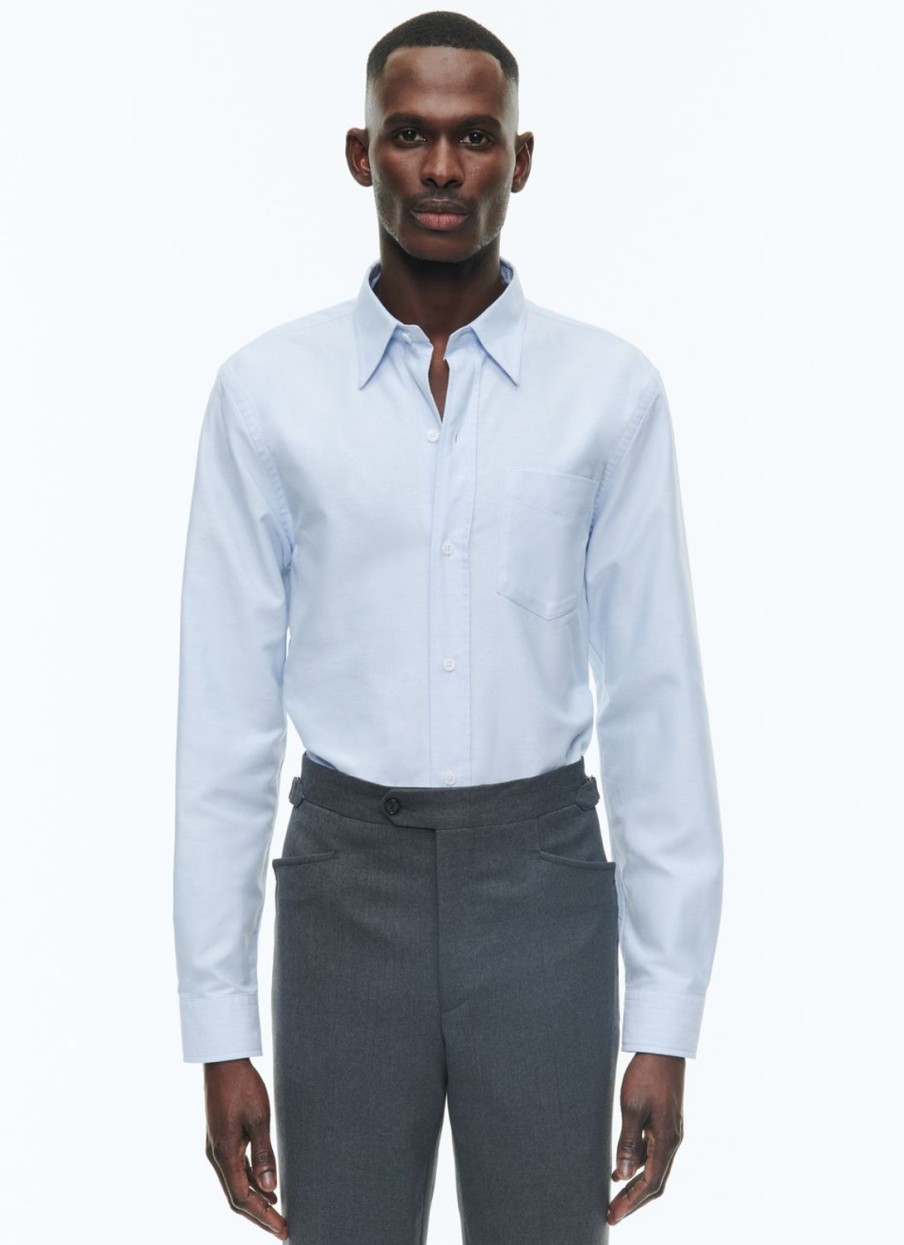 Shirts | De Fursac Oxford Cotton Shirt With Swallow Collar Sky Blue