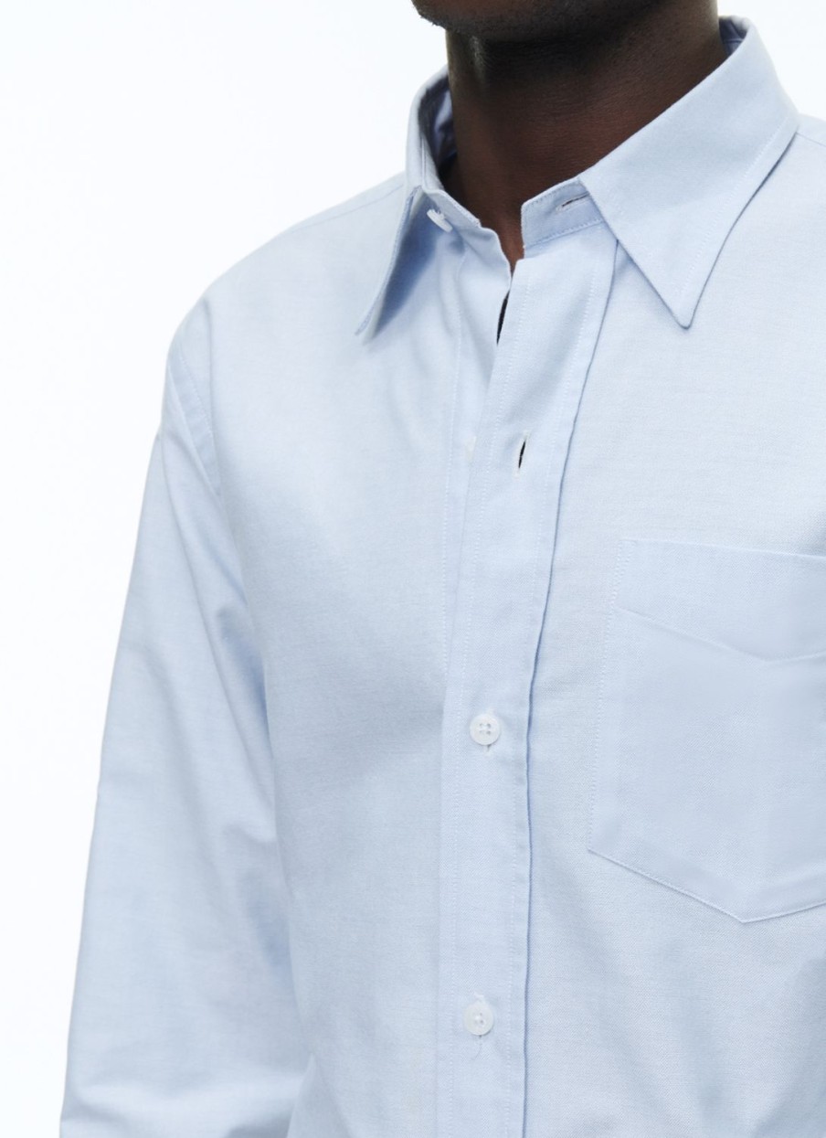 Shirts | De Fursac Oxford Cotton Shirt With Swallow Collar Sky Blue