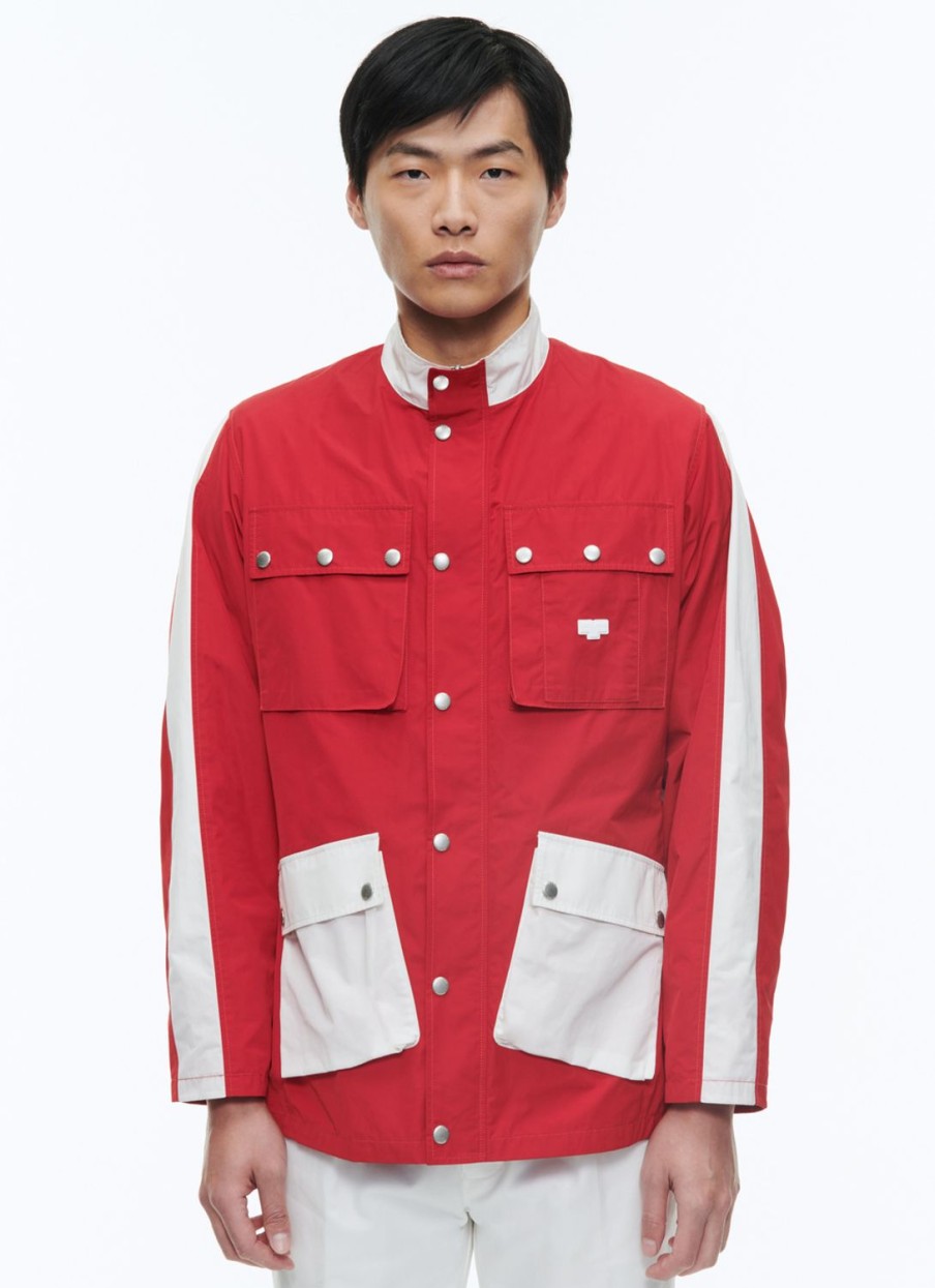 Outerwear | De Fursac Technical Canvas Multipockets Parka Red