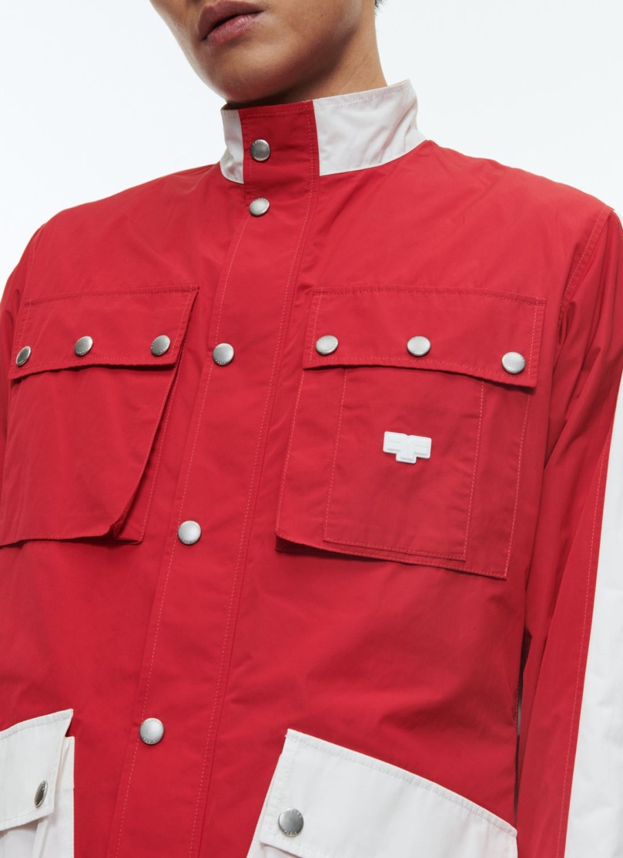 Outerwear | De Fursac Technical Canvas Multipockets Parka Red