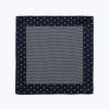 Ties | De Fursac Silk Pocket Square With Prints Navy Blue