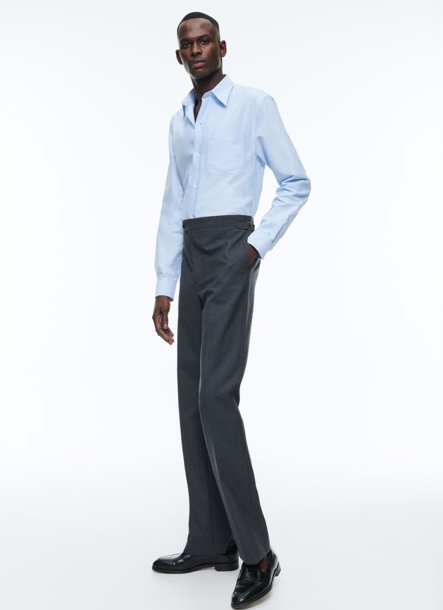 Trousers | De Fursac Certified Wool Fitted Trousers Charcoal Grey