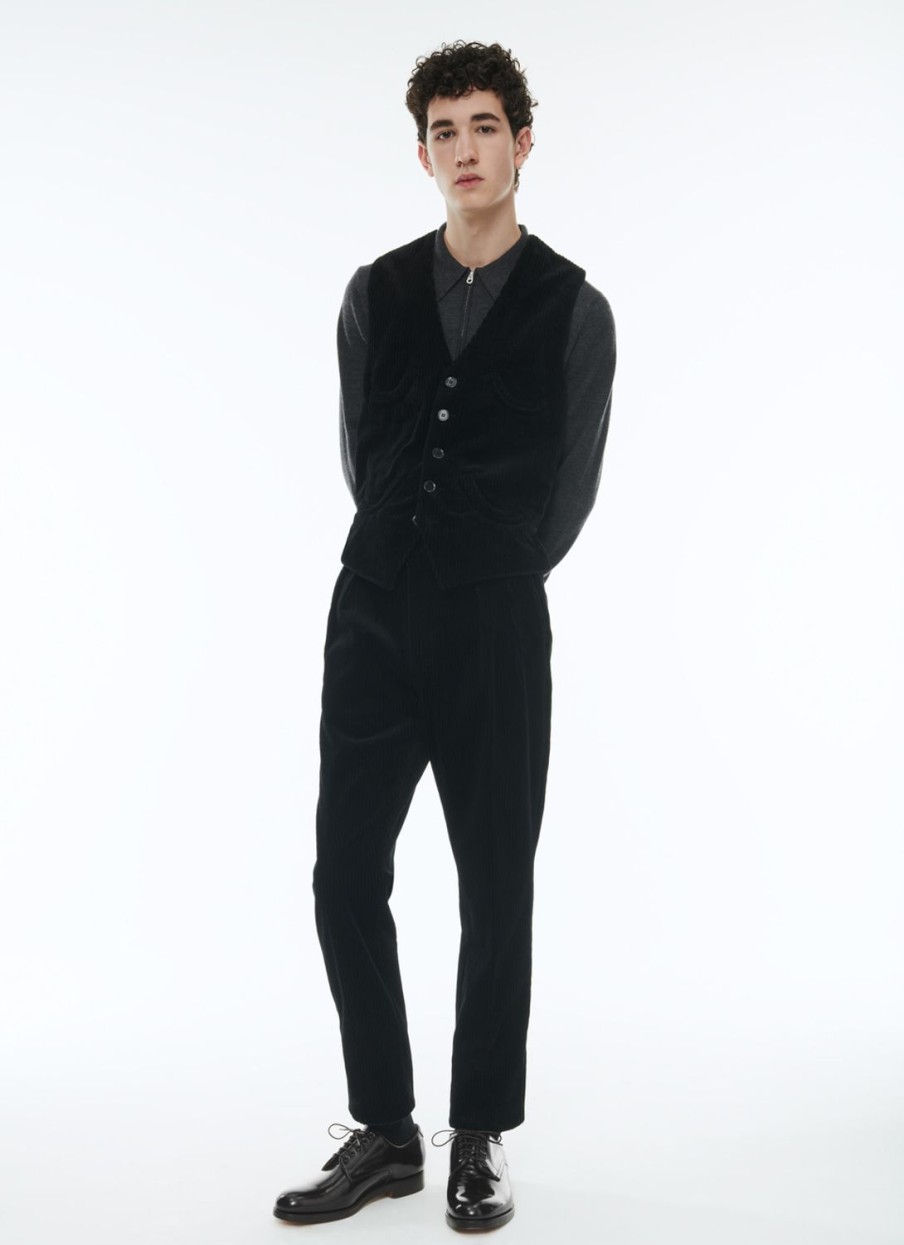 Trousers | De Fursac Corduroy Straight Trousers Black