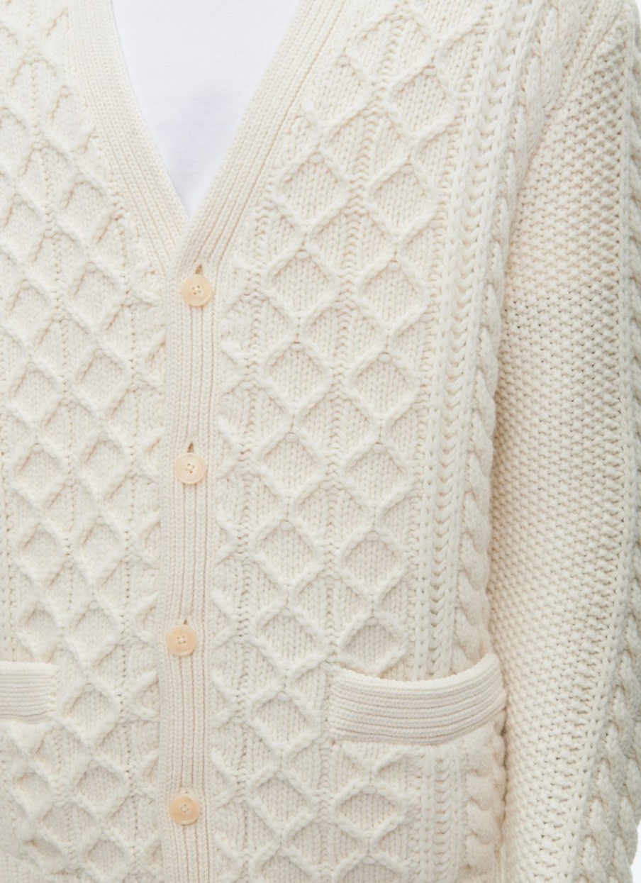 Sweaters | De Fursac Wool Cable-Knit Cardigan Ecru