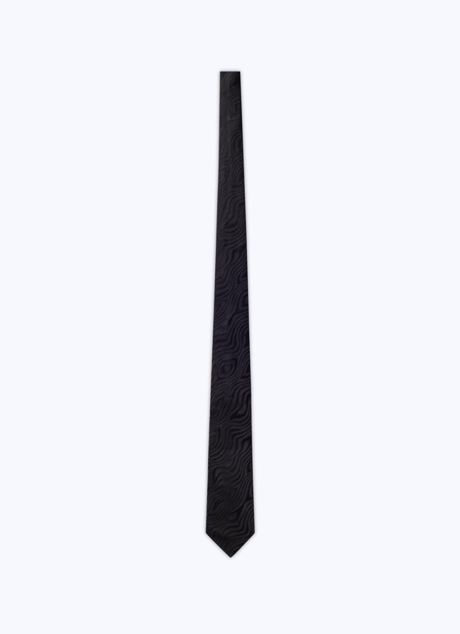 Ties | De Fursac Silk Jacquard Tie Black