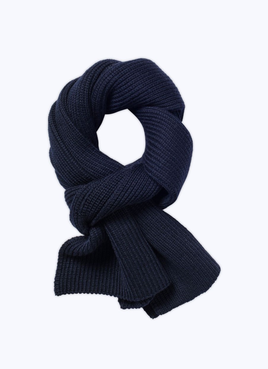 Scarves | De Fursac Wool Scarf Navy Blue