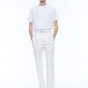 Trousers | De Fursac Cotton Gabardine Pleated Trousers White