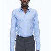 Shirts | De Fursac Sky Blue Micro Weaved Cotton Shirt Sky Blue - Micro Weaved