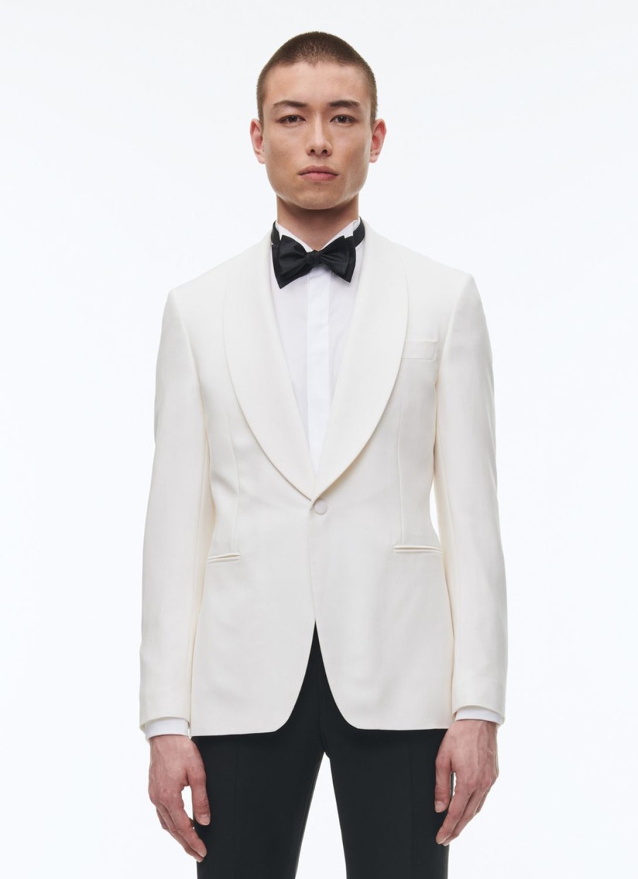 Blazers | De Fursac Wool, Mohair And Silk Tuxedo Jacket Ecru