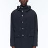 Outerwear | De Fursac Technical Canvas Nautical Parka Navy Blue