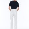 Trousers | De Fursac Wool And Cotton Pleated Trousers Ecru