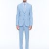 Suits | De Fursac Virgin Wool Canvas Fitted Suit Sky Blue