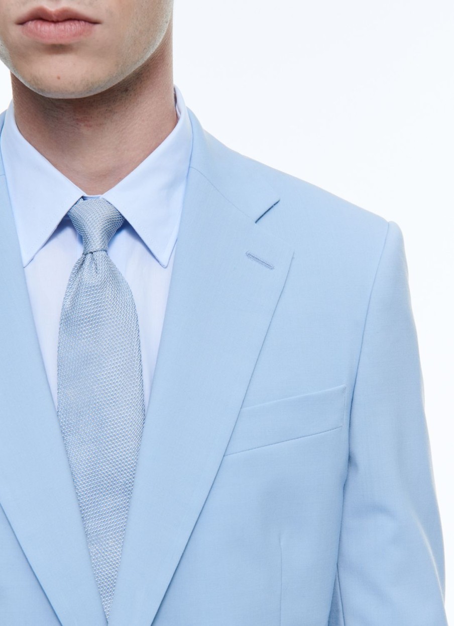 Suits | De Fursac Virgin Wool Canvas Fitted Suit Sky Blue