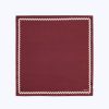 Ties | De Fursac Silk Twill Pocket Square Burgundy - White Frieze