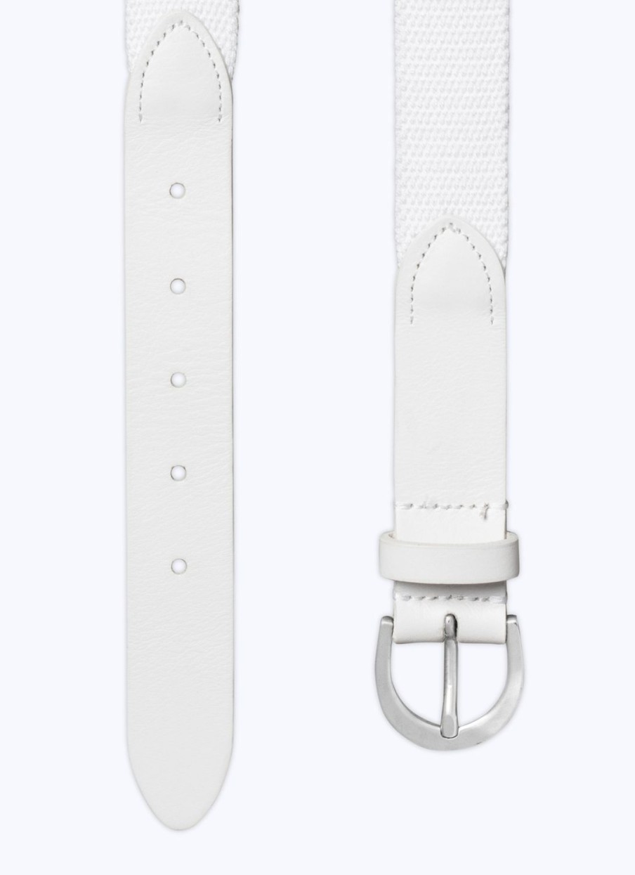 Belts | De Fursac Cotton And Leather Knitted Belt Ecru