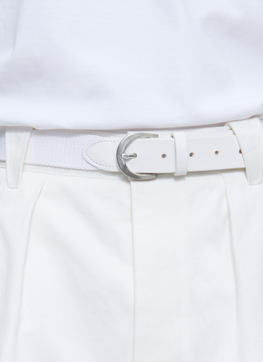 Belts | De Fursac Cotton And Leather Knitted Belt Ecru