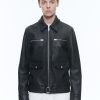 Outerwear | De Fursac Calfskin Leather Jacket Black