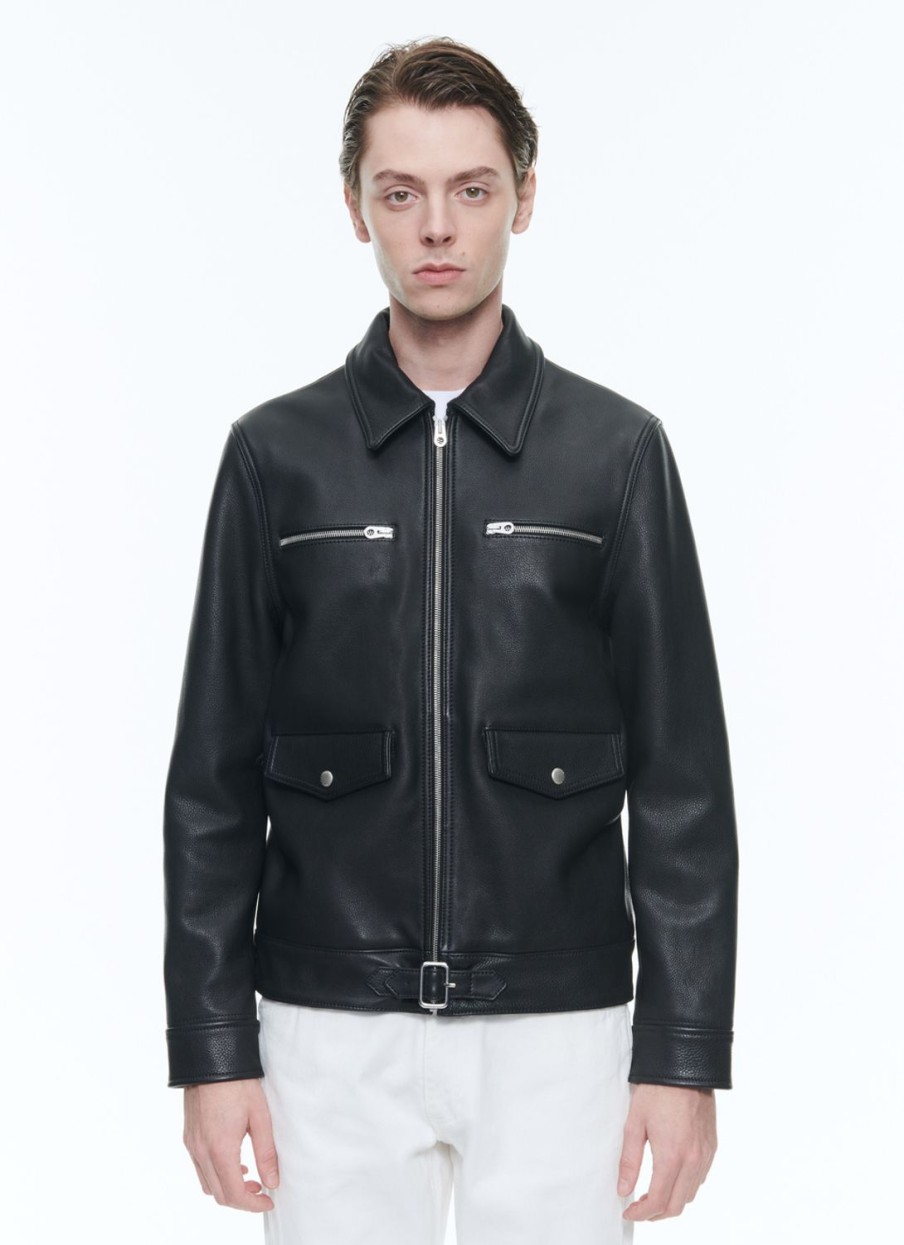 Outerwear | De Fursac Calfskin Leather Jacket Black