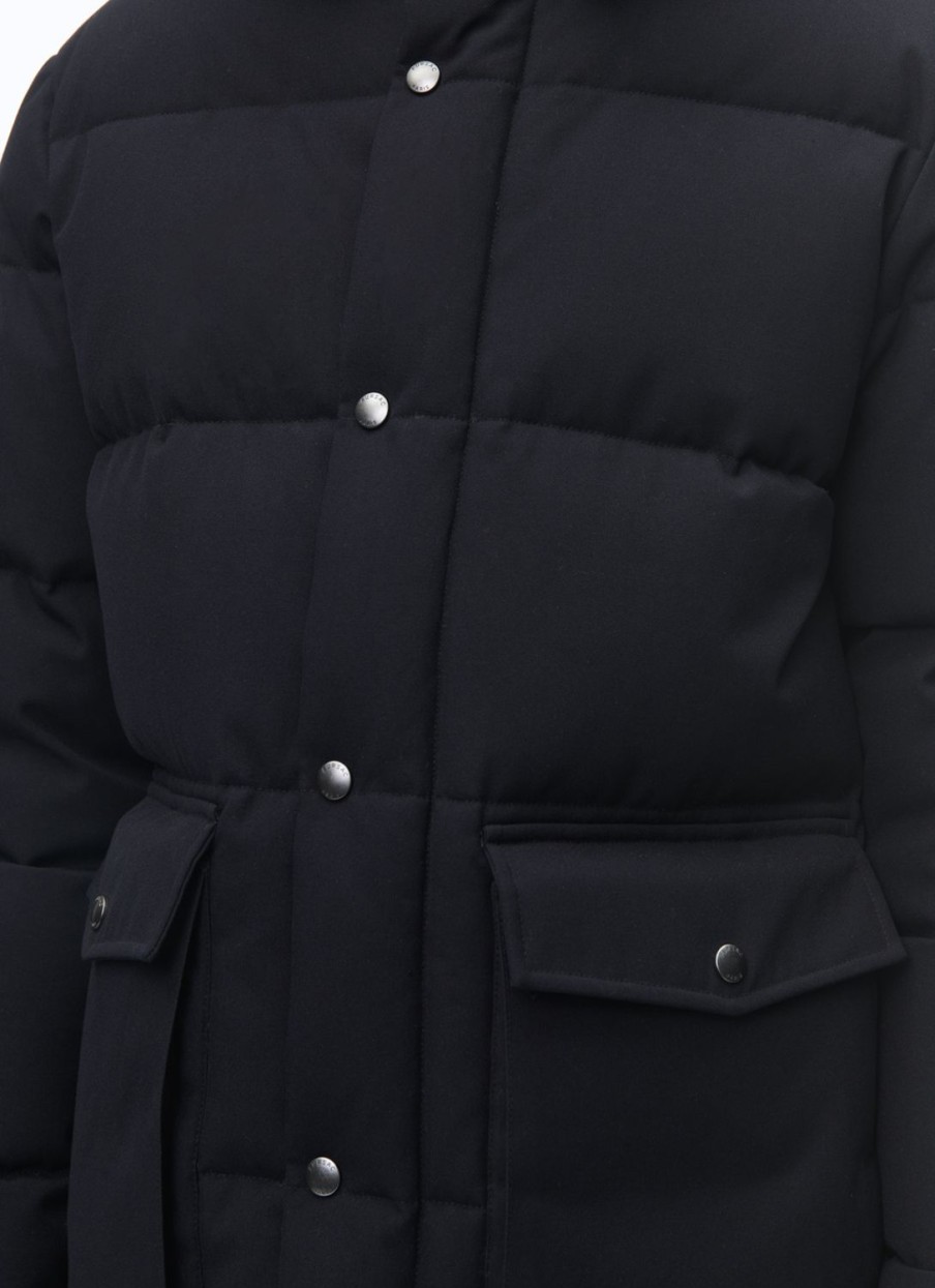 Outerwear | De Fursac Water-Repellent Down Jacket With Hood Navy Blue