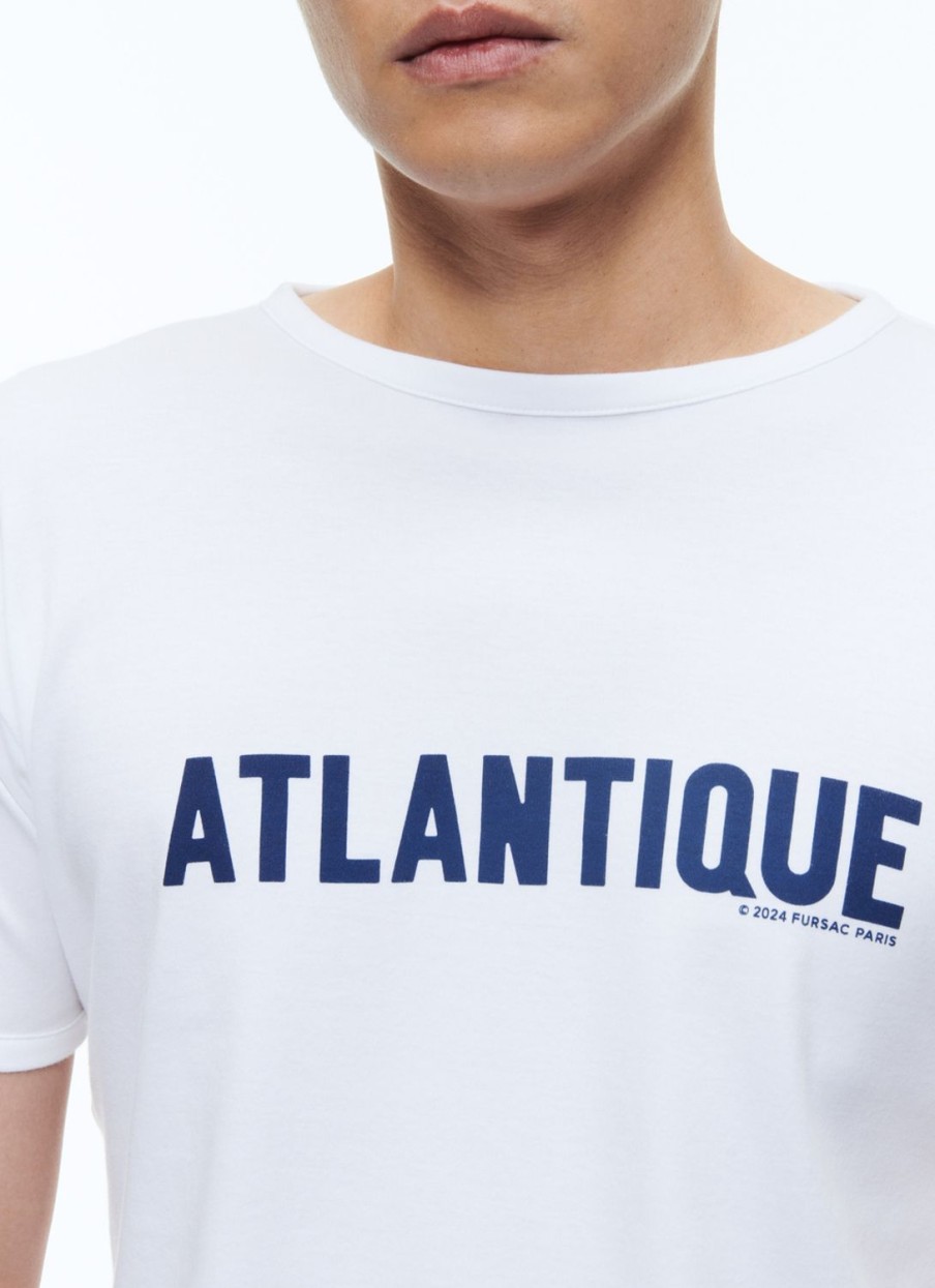 Polos & T-Shirts | De Fursac Organic Cotton T-Shirt With Print White - "Atlantique" Print