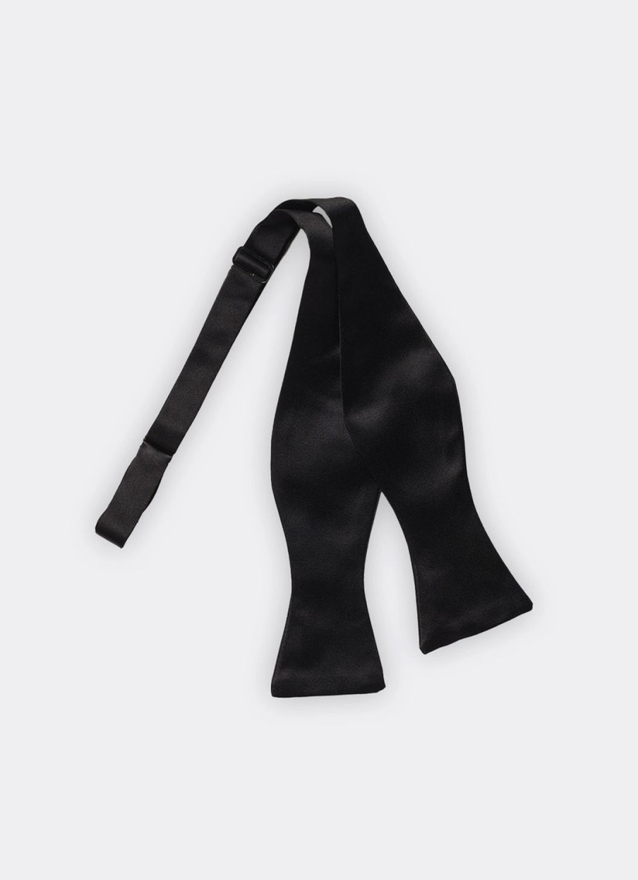 Ties | De Fursac Satin Bow Tie Black