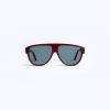 Sunglasses | De Fursac Burgundy Aviator Sunglasses Burgundy - Blue Lenses