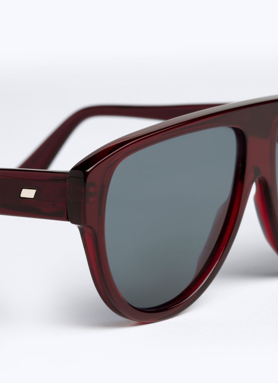 Sunglasses | De Fursac Burgundy Aviator Sunglasses Burgundy - Blue Lenses