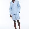 Homewear | De Fursac Cotton Poplin Pyjamas Sky Blue - Contrasting Piping