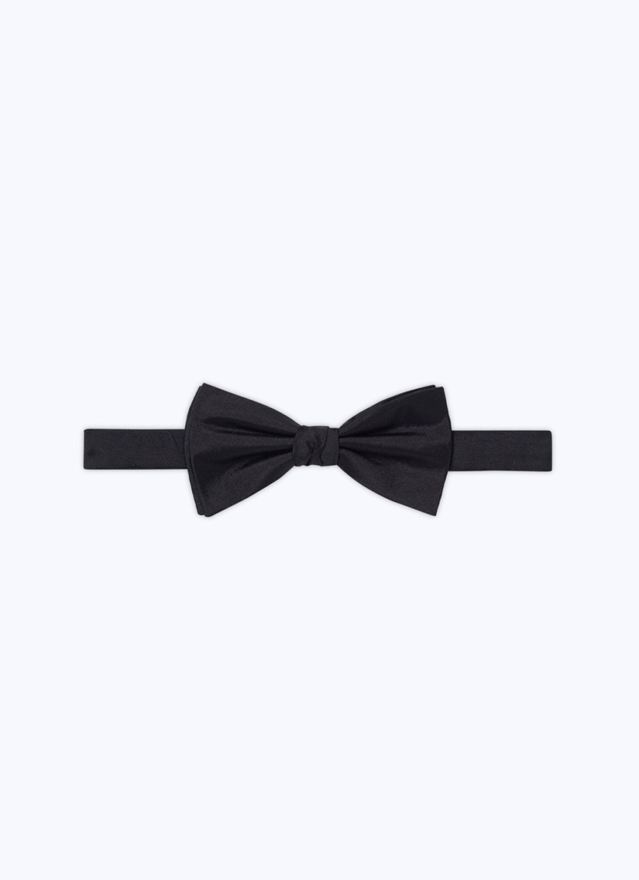 Ties | De Fursac Satin Bow Tie Black