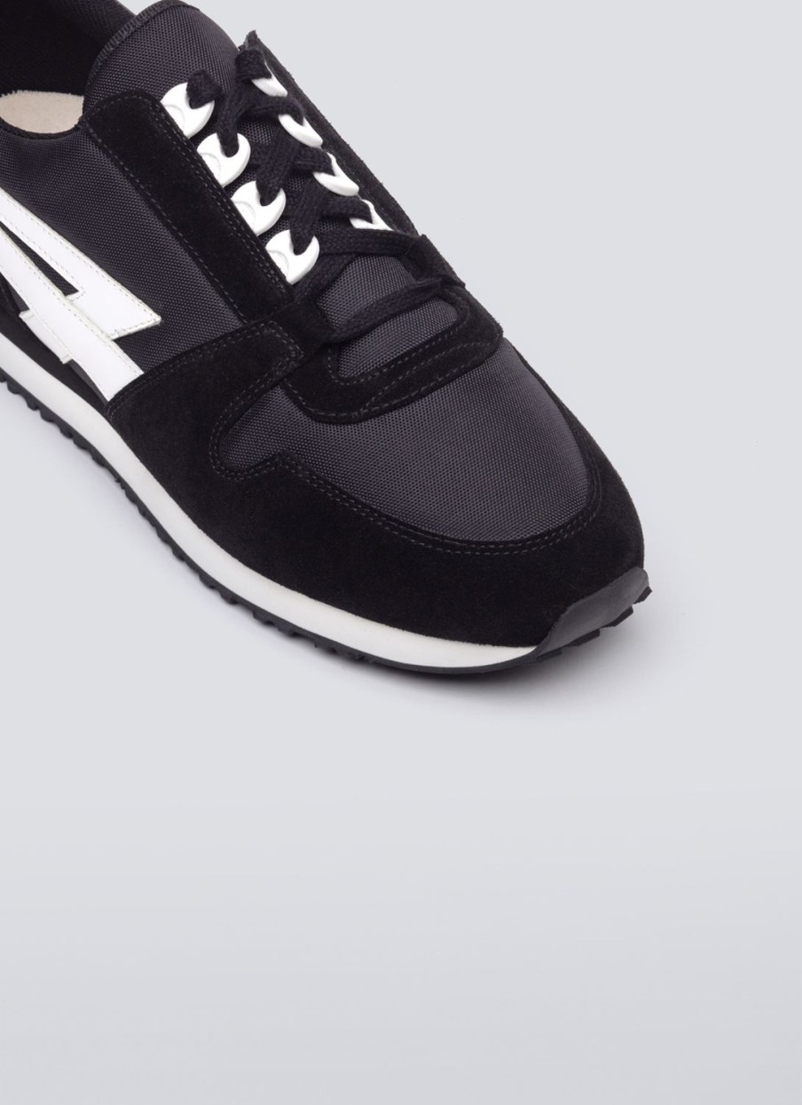 Shoes | De Fursac Suede Leather And Nylon Sneakers Black And White