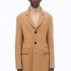 Outerwear | De Fursac Wool Broadcloth Fitted Coat Camel