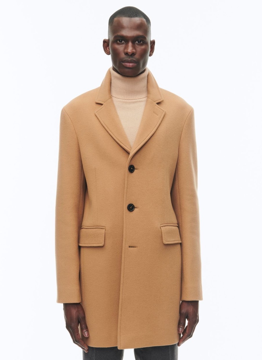 Outerwear | De Fursac Wool Broadcloth Fitted Coat Camel